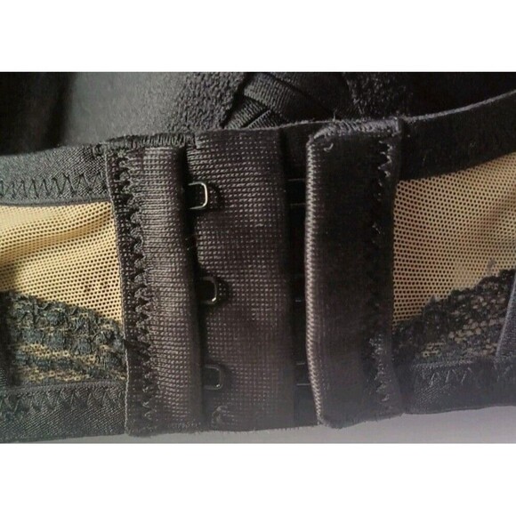 Maidenform Push Up Bra Size 38D Black Underwire Satin Mesh Band Padded 9900 - Picture 5 of 6